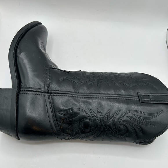 Laredo Boots 4240 Paris Lea Vamp Fox & Front Shaft Cowboy Black Leather Sz 9 - Picture 7 of 13